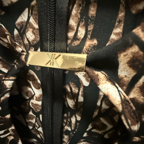 Kardashian Kollection Black and Brown Animal Print Jumpsuit Sz XS - Picture 7 of 10